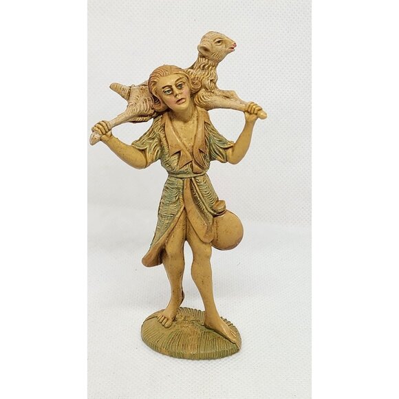 Vintage Fontanini Nativity Shepherd Boy Holding Sheep – Italian-Made Collectible - Picture 11 of 12